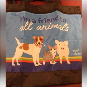 Blue and Black Animal Print Tote Bag